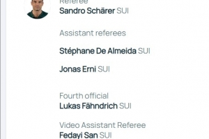 拜仁vs国米裁判安排：瑞士裁判组主哨，沙雷尔担任主裁判
